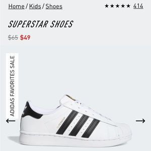 Kids Adidas Superstar Sneakers, US Size 2, Excellent Condition!!